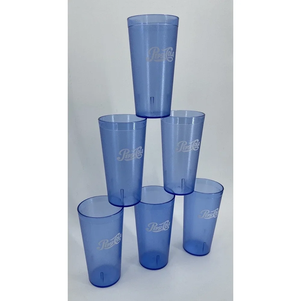 Lot of 6 New Pepsi Restaurant Style Plastic Cup Impact Intl. Item #0120 20 Ounce